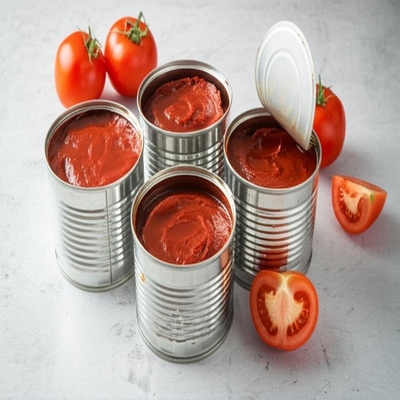 Store Canned Tomato Paste in a Cool and Dry Place with Tomatoes as Primary Ingredient in Tins